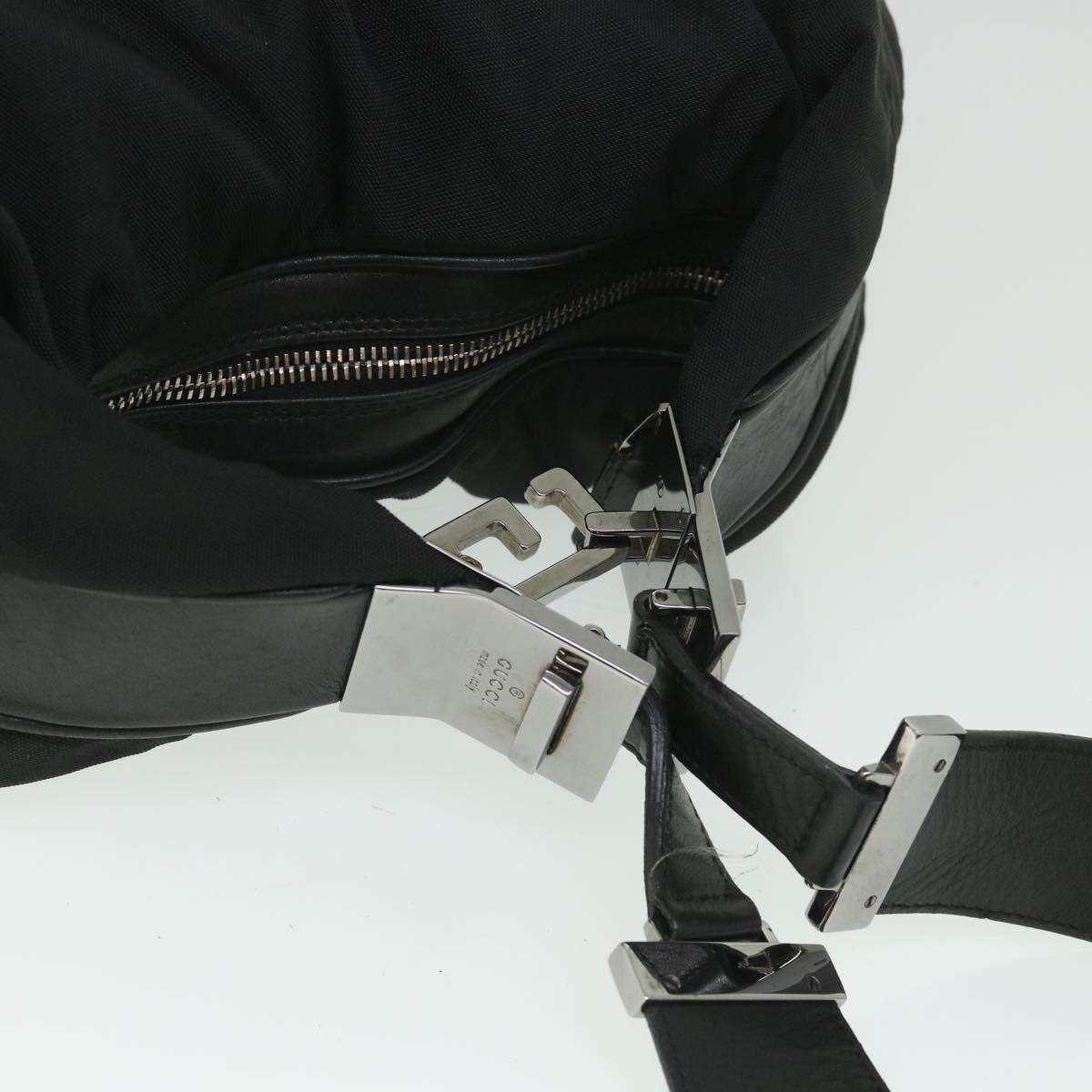 GUCCI Shoulder Bag Canvas Leather Black ep1875