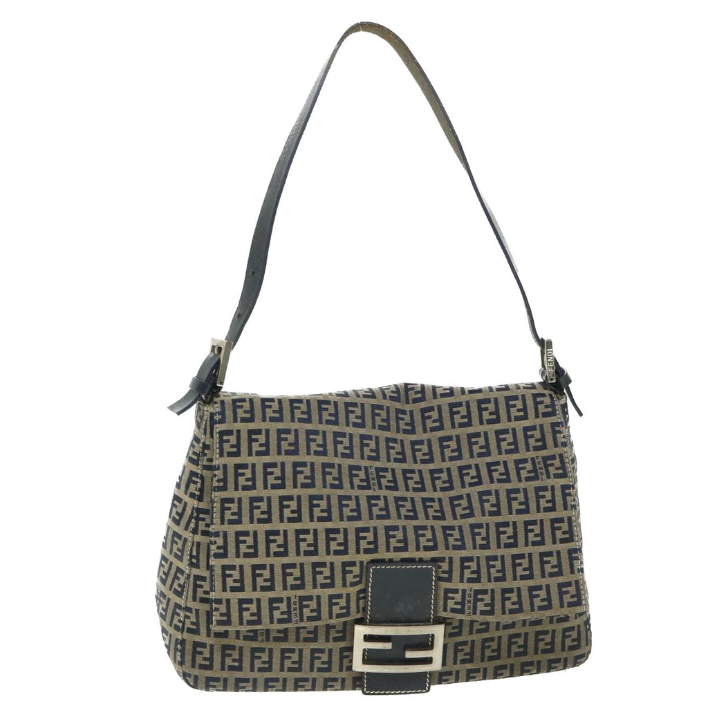 FENDI Zucchino Canvas Mamma Baguette Bag Navy 2305 26325 018 ep1886