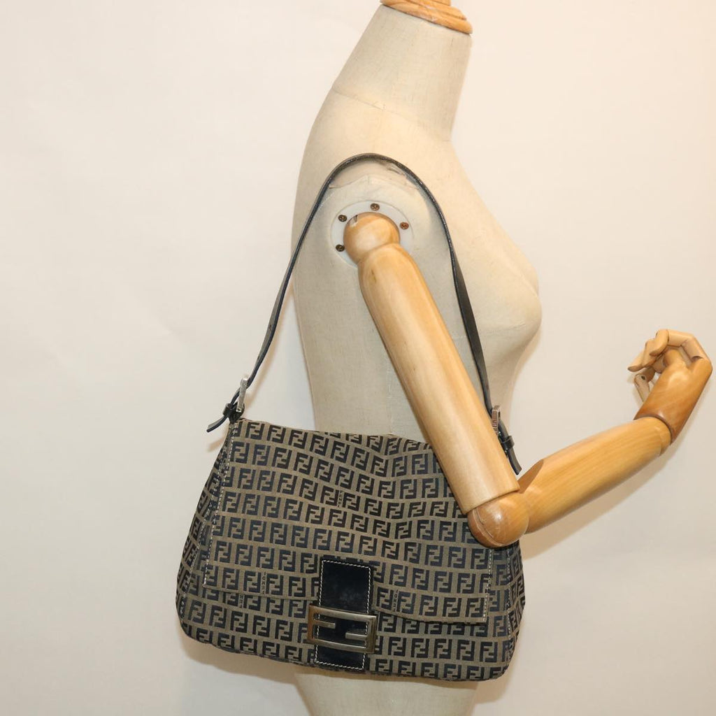 FENDI Zucchino Canvas Mamma Baguette Bag Navy 2305 26325 018 ep1886