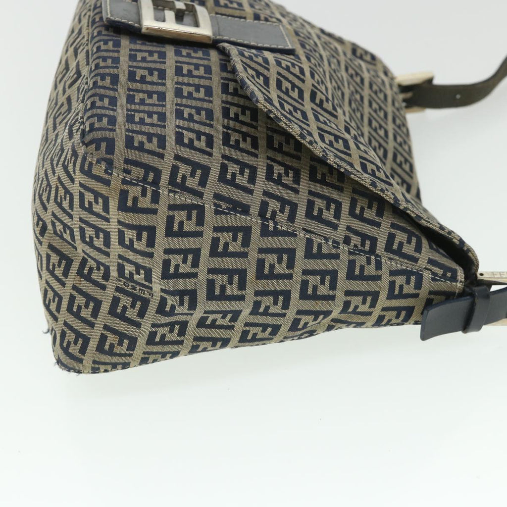 FENDI Zucchino Canvas Mamma Baguette Bag Navy 2305 26325 018 ep1886