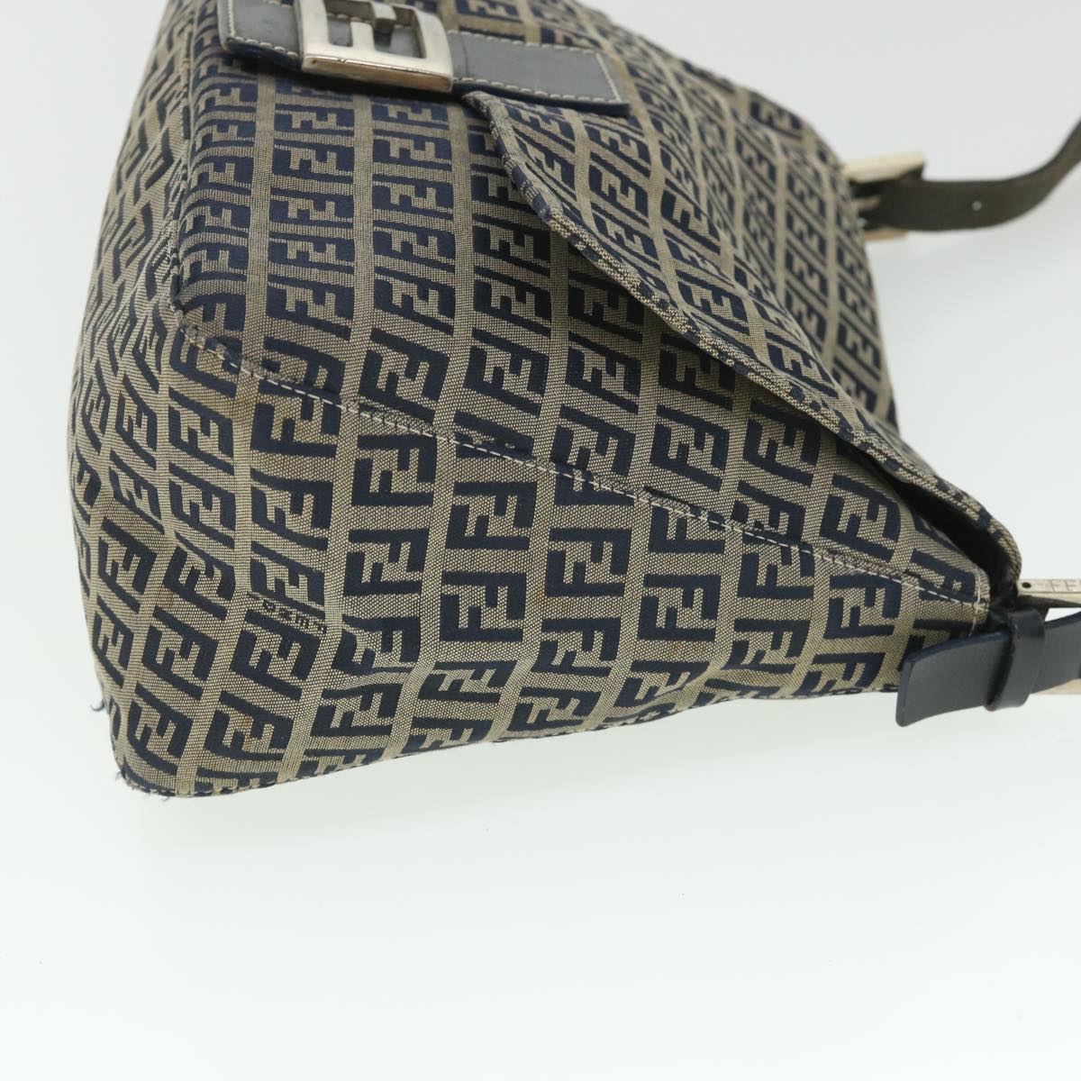 FENDI Zucchino Canvas Mamma Baguette Bag Navy 2305 26325 018 ep1886