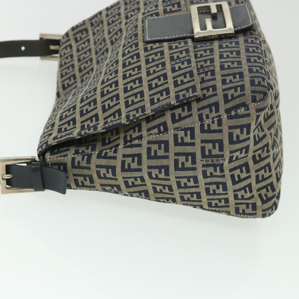 FENDI Zucchino Canvas Mamma Baguette Bag Navy 2305 26325 018 ep1886