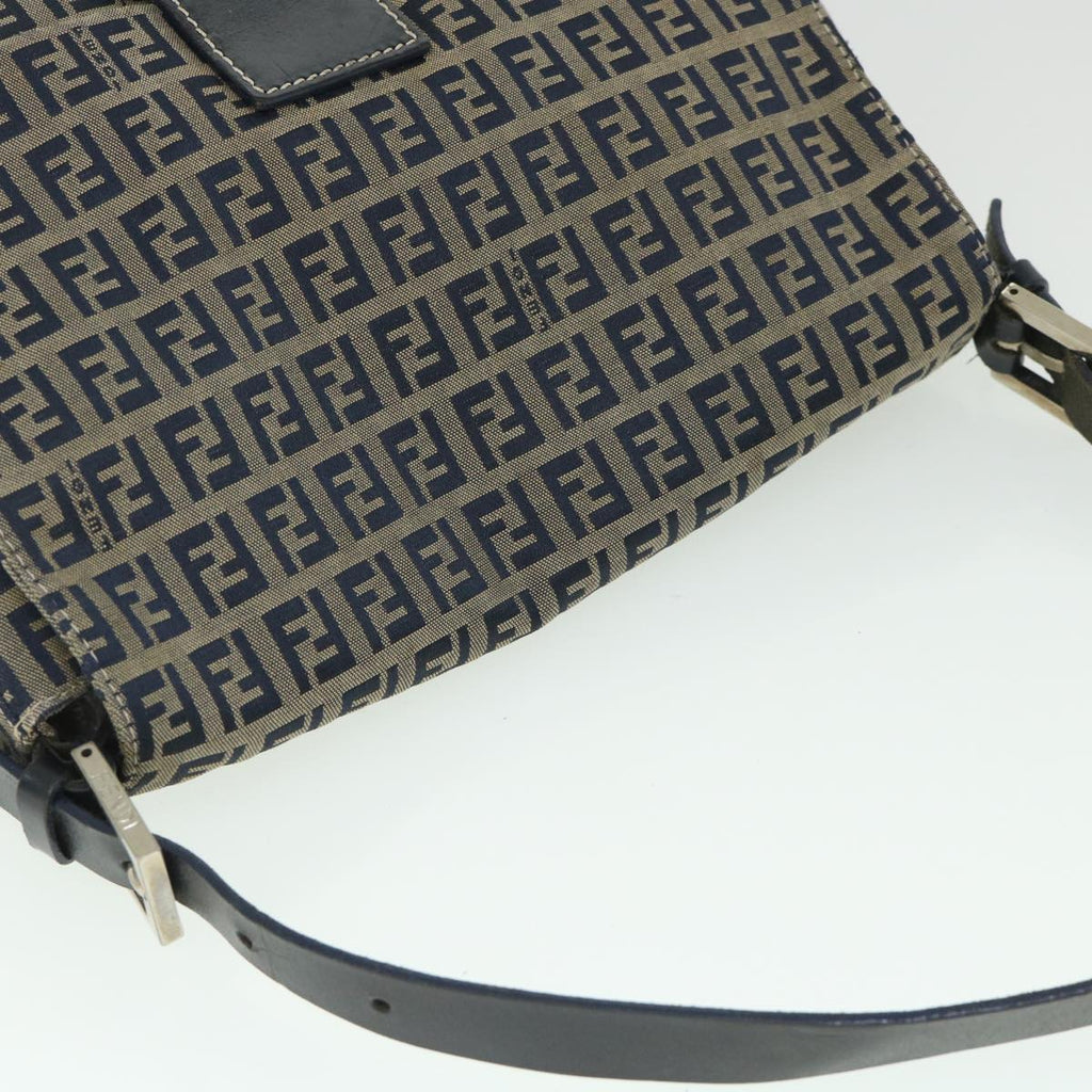 FENDI Zucchino Canvas Mamma Baguette Bag Navy 2305 26325 018 ep1886