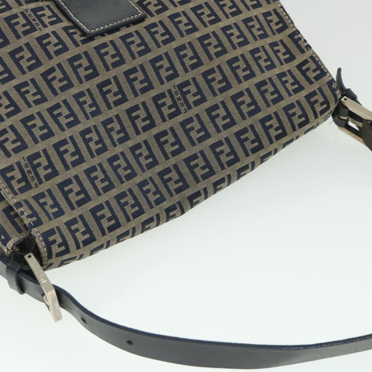 FENDI Zucchino Canvas Mamma Baguette Bag Navy 2305 26325 018 ep1886