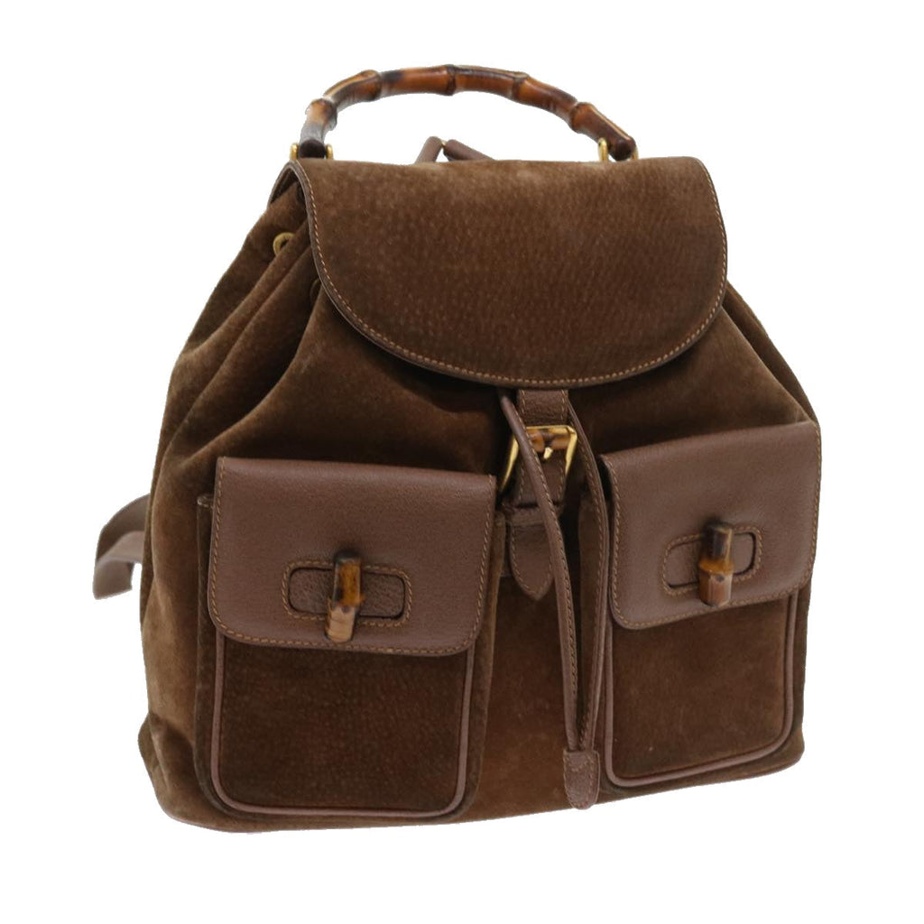 GUCCI Bamboo Backpack Suede Brown 003 1998 0016 ep1912