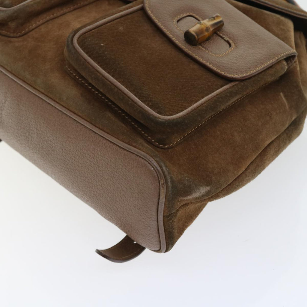 GUCCI Bamboo Backpack Suede Brown 003 1998 0016 ep1912