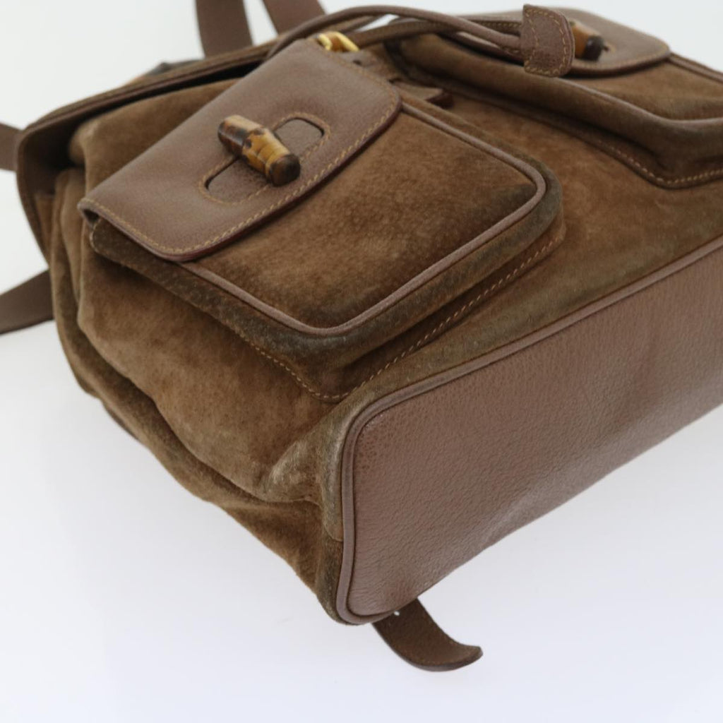 GUCCI Bamboo Backpack Suede Brown 003 1998 0016 ep1912