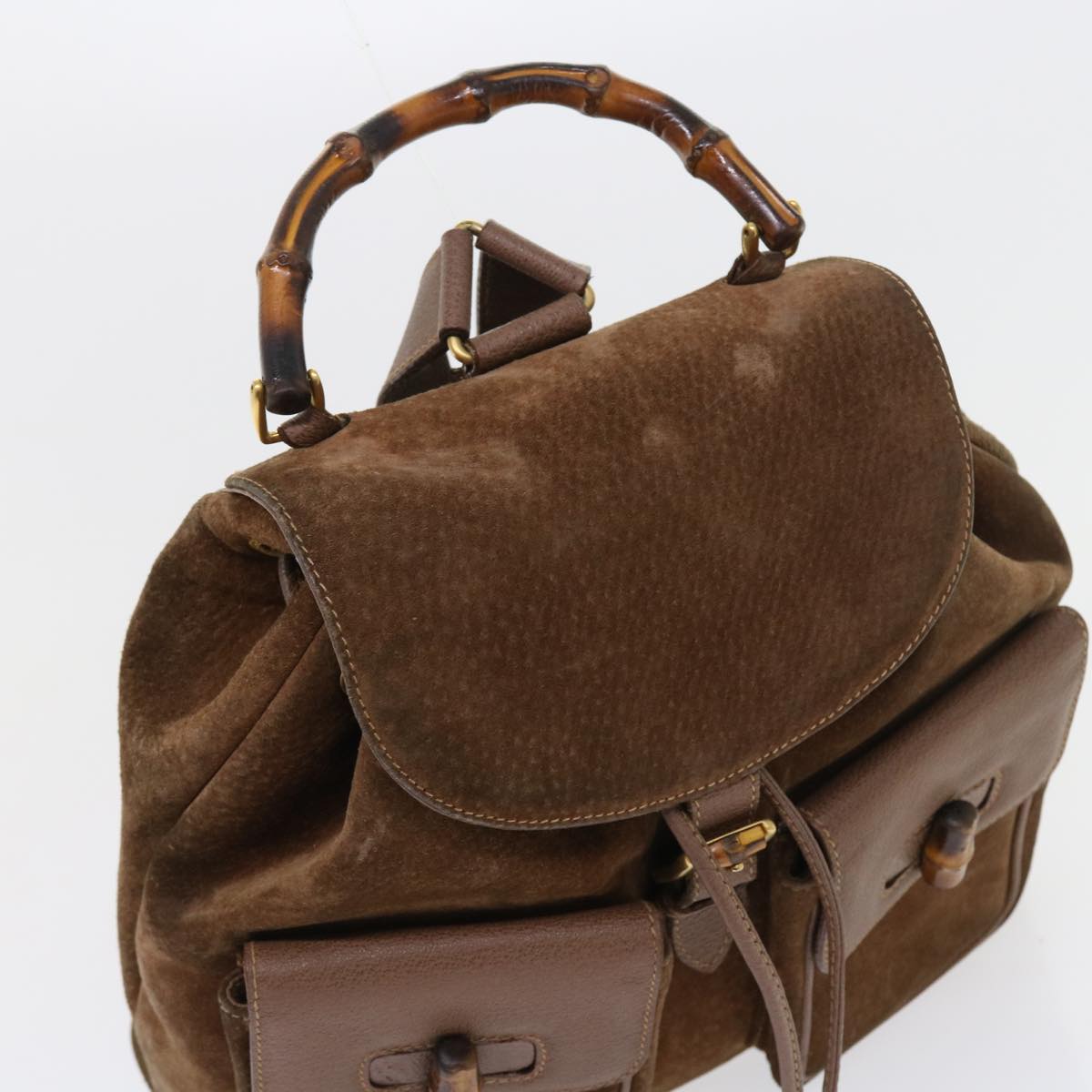 GUCCI Bamboo Backpack Suede Brown 003 1998 0016 ep1912
