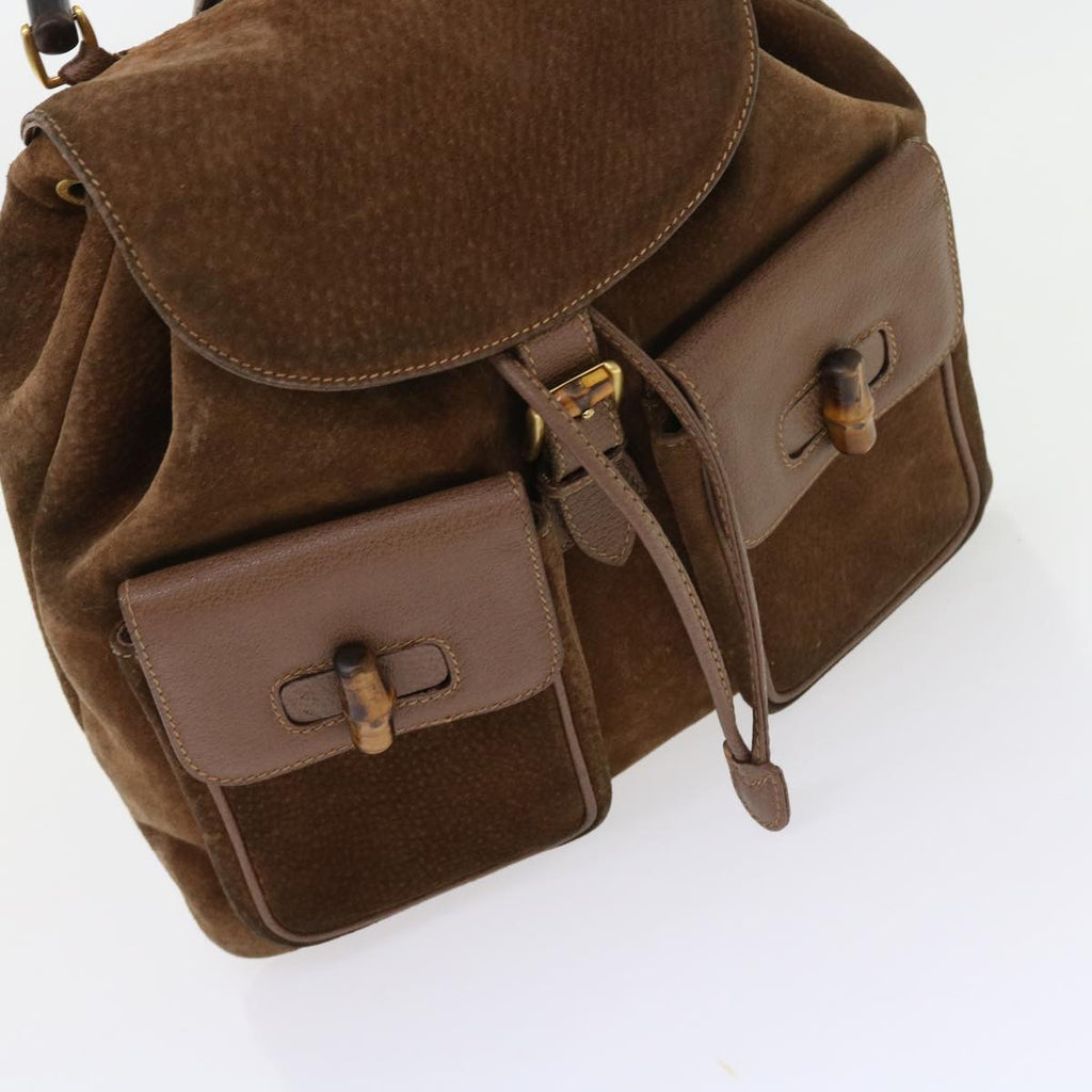 GUCCI Bamboo Backpack Suede Brown 003 1998 0016 ep1912