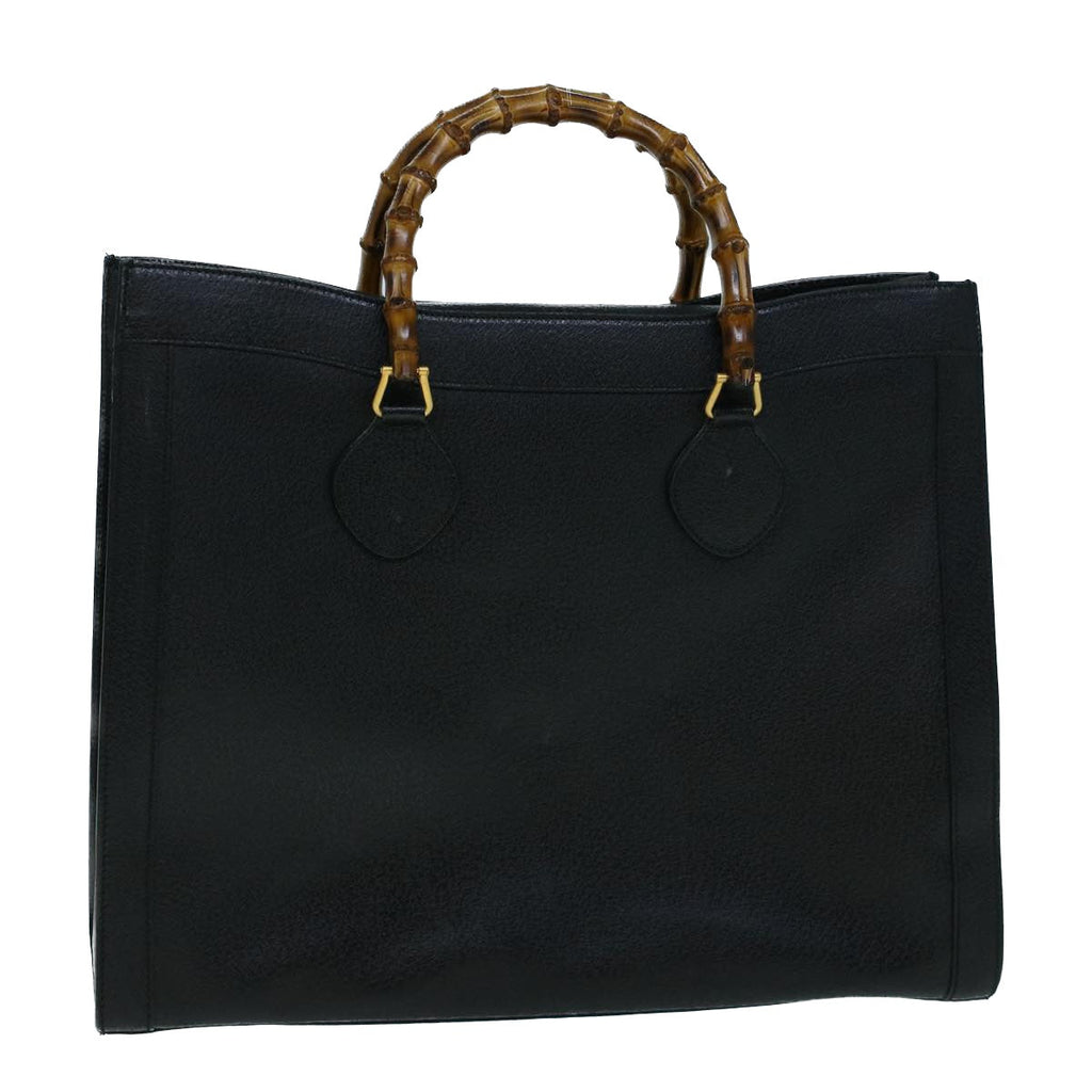GUCCI Bamboo Hand Bag Leather Black 002 1186 0259 ep1914
