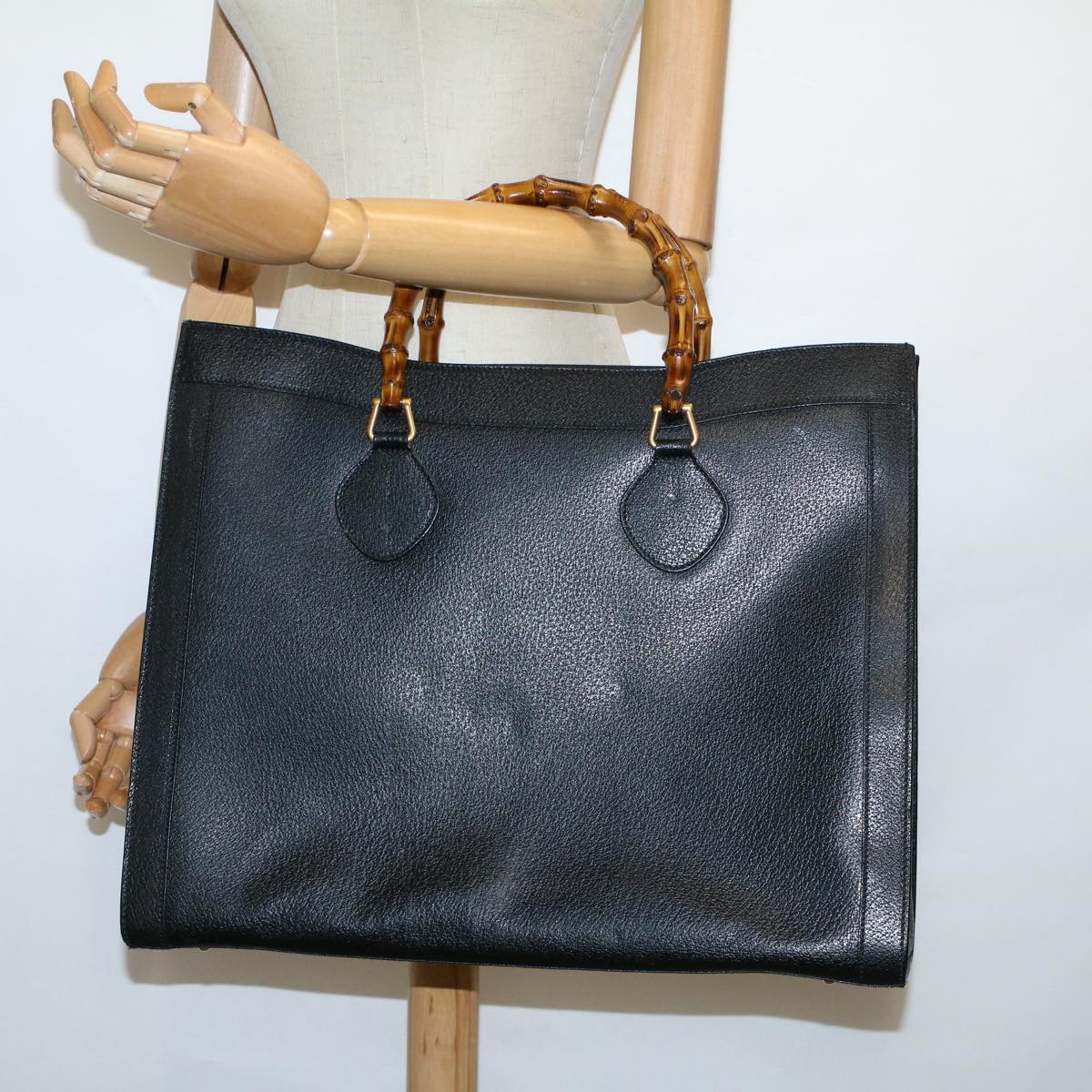 GUCCI Bamboo Hand Bag Leather Black 002 1186 0259 ep1914