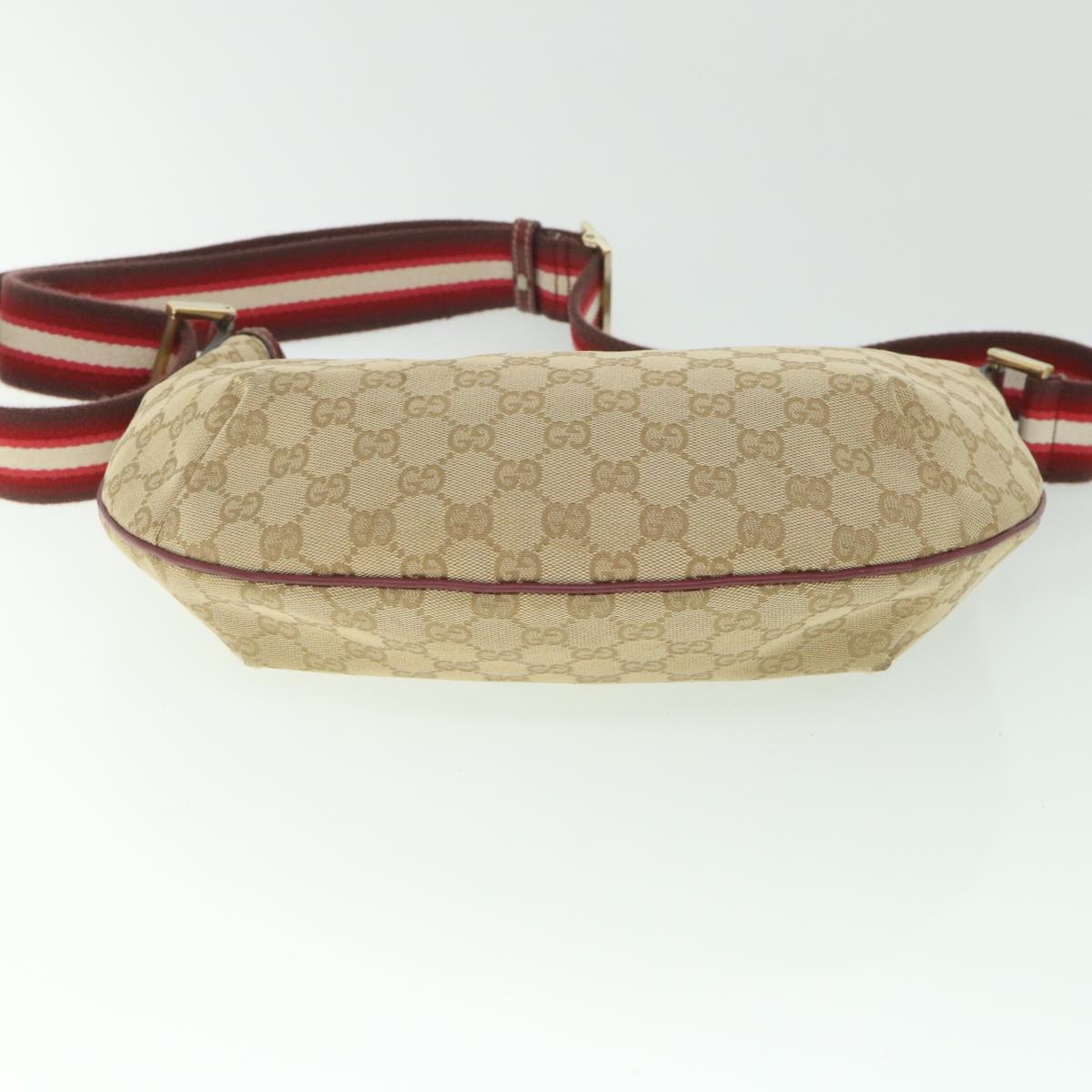 GUCCI GG Canvas Sherry Line Shoulder Bag Beige Red 181092 ep1918