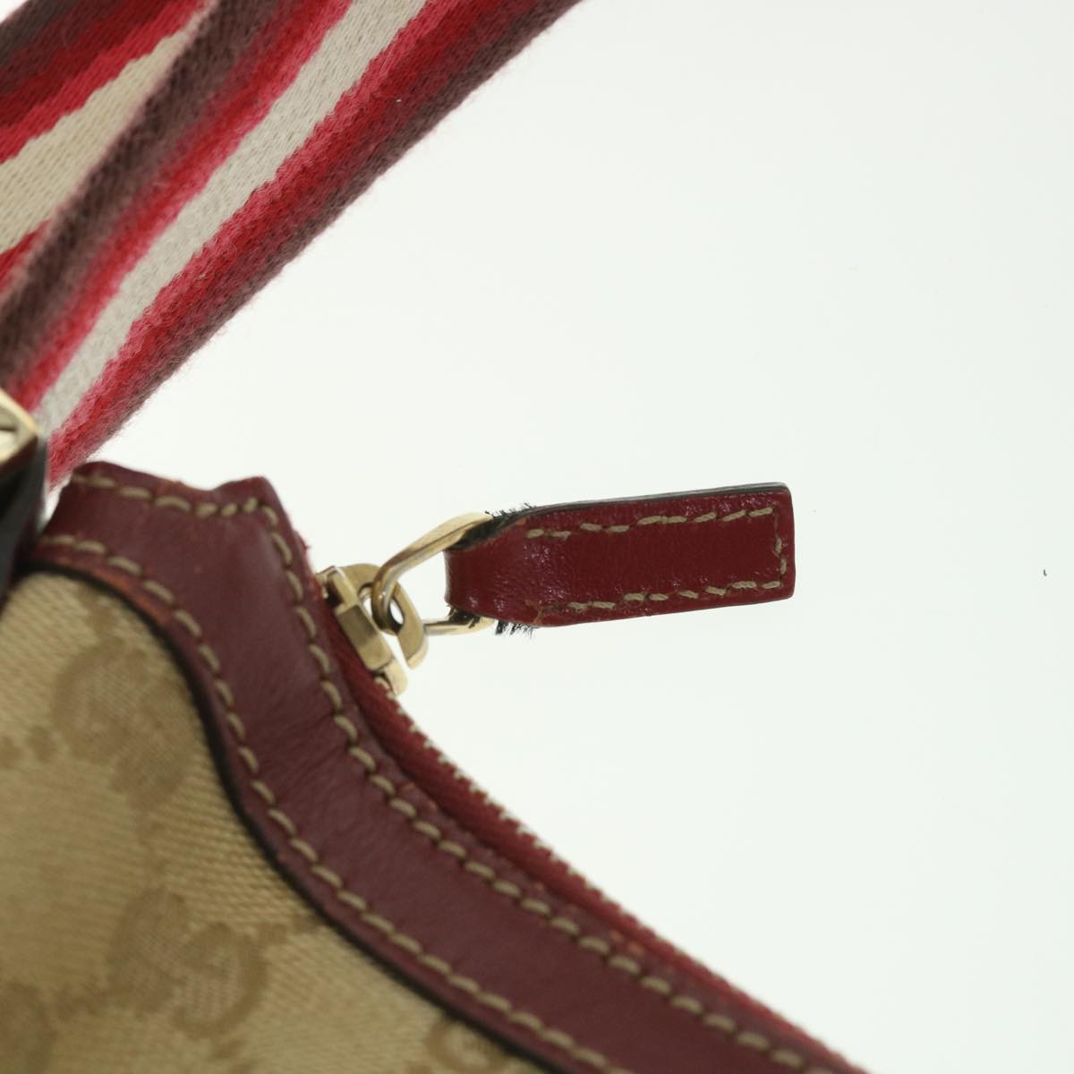 GUCCI GG Canvas Sherry Line Shoulder Bag Beige Red 181092 ep1918