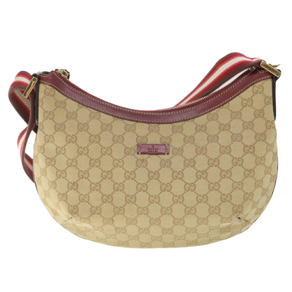 GUCCI GG Canvas Sherry Line Shoulder Bag Beige Red 181092 ep1918