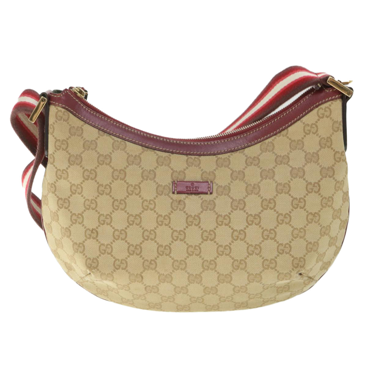 GUCCI GG Canvas Sherry Line Shoulder Bag Beige Red 181092 ep1918