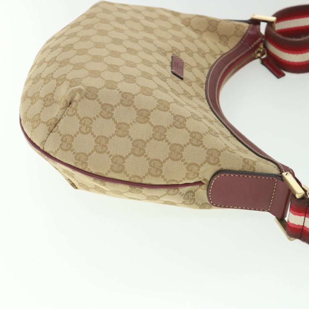 GUCCI GG Canvas Sherry Line Shoulder Bag Beige Red 181092 ep1918
