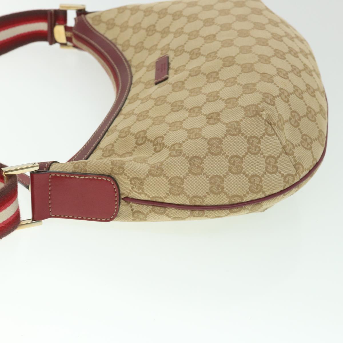 GUCCI GG Canvas Sherry Line Shoulder Bag Beige Red 181092 ep1918