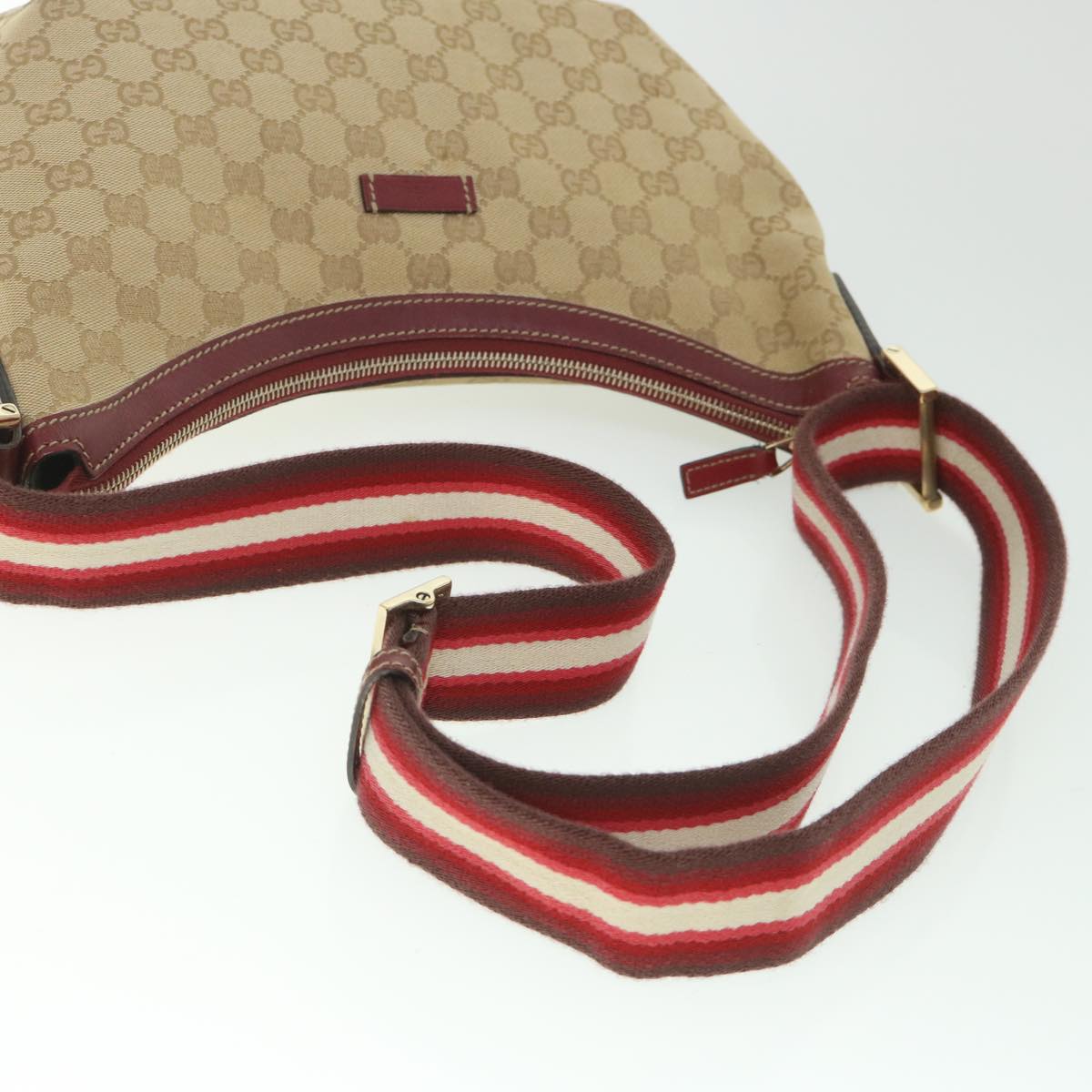 GUCCI GG Canvas Sherry Line Shoulder Bag Beige Red 181092 ep1918