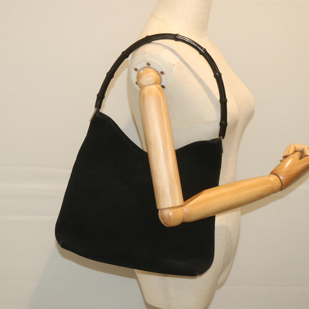 GUCCI Bamboo Shoulder Bag Suede Black 001 3214 001998 ep1932