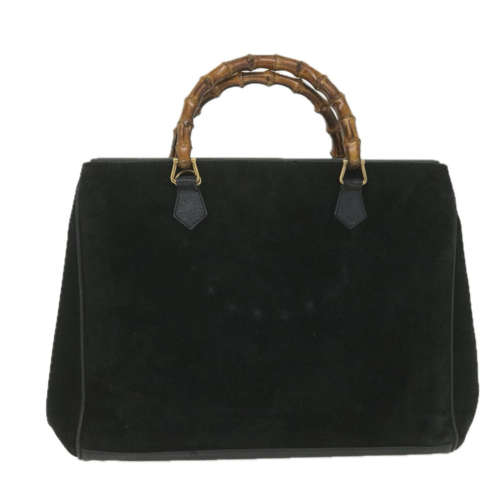 GUCCI Bamboo Hand Bag Suede Black 002 423 0022 ep1933