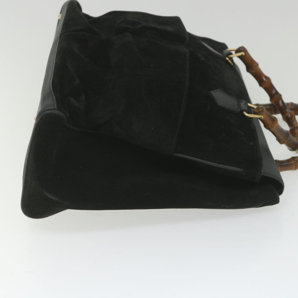 GUCCI Bamboo Hand Bag Suede Black 002 423 0022 ep1933