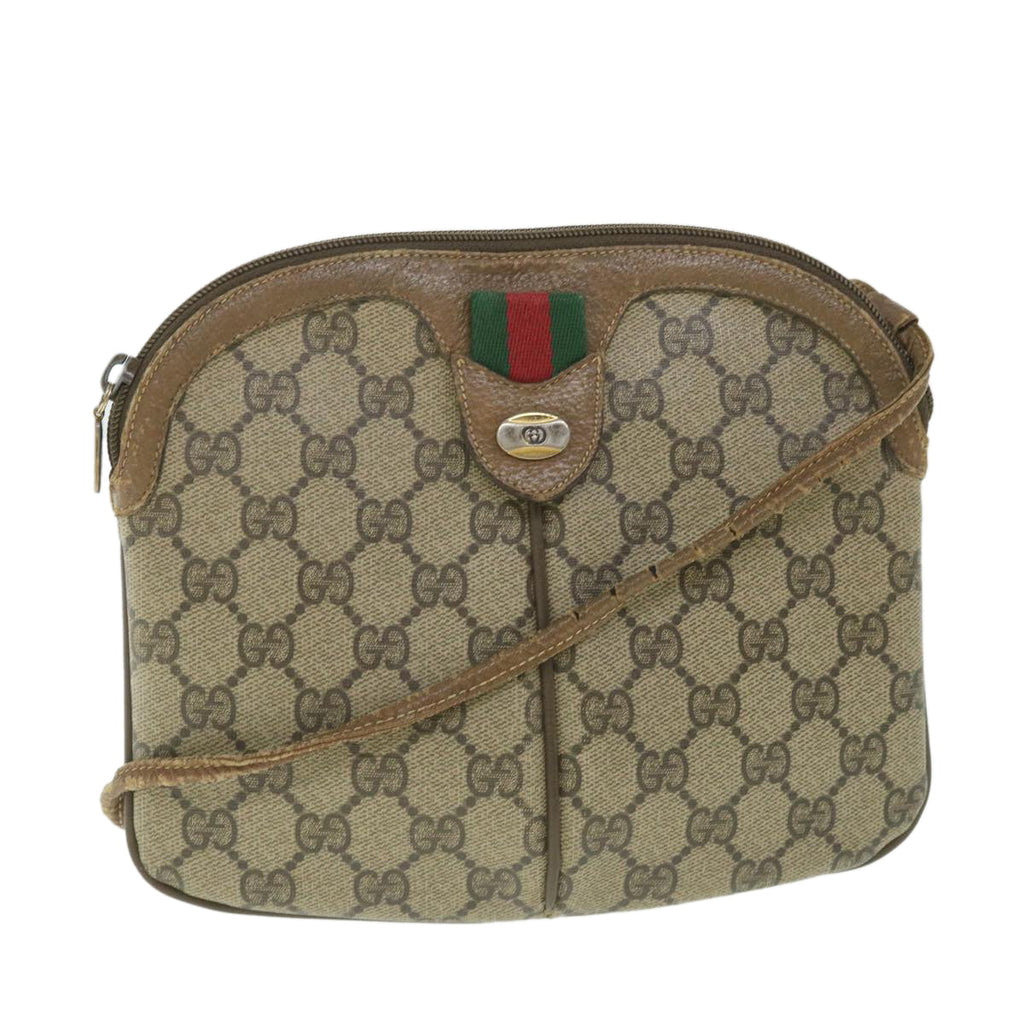 GUCCI GG Supreme Web Sherry Line Shoulder Bag Beige Red 98 02 047 ep1935