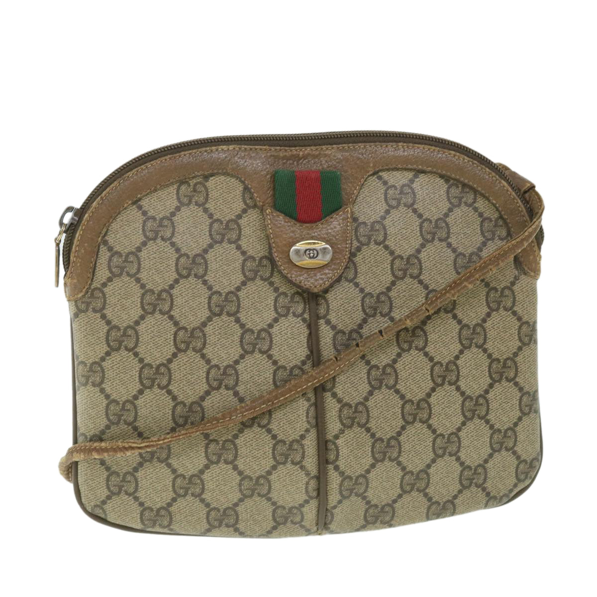 GUCCI GG Supreme Web Sherry Line Shoulder Bag Beige Red 98 02 047 ep1935