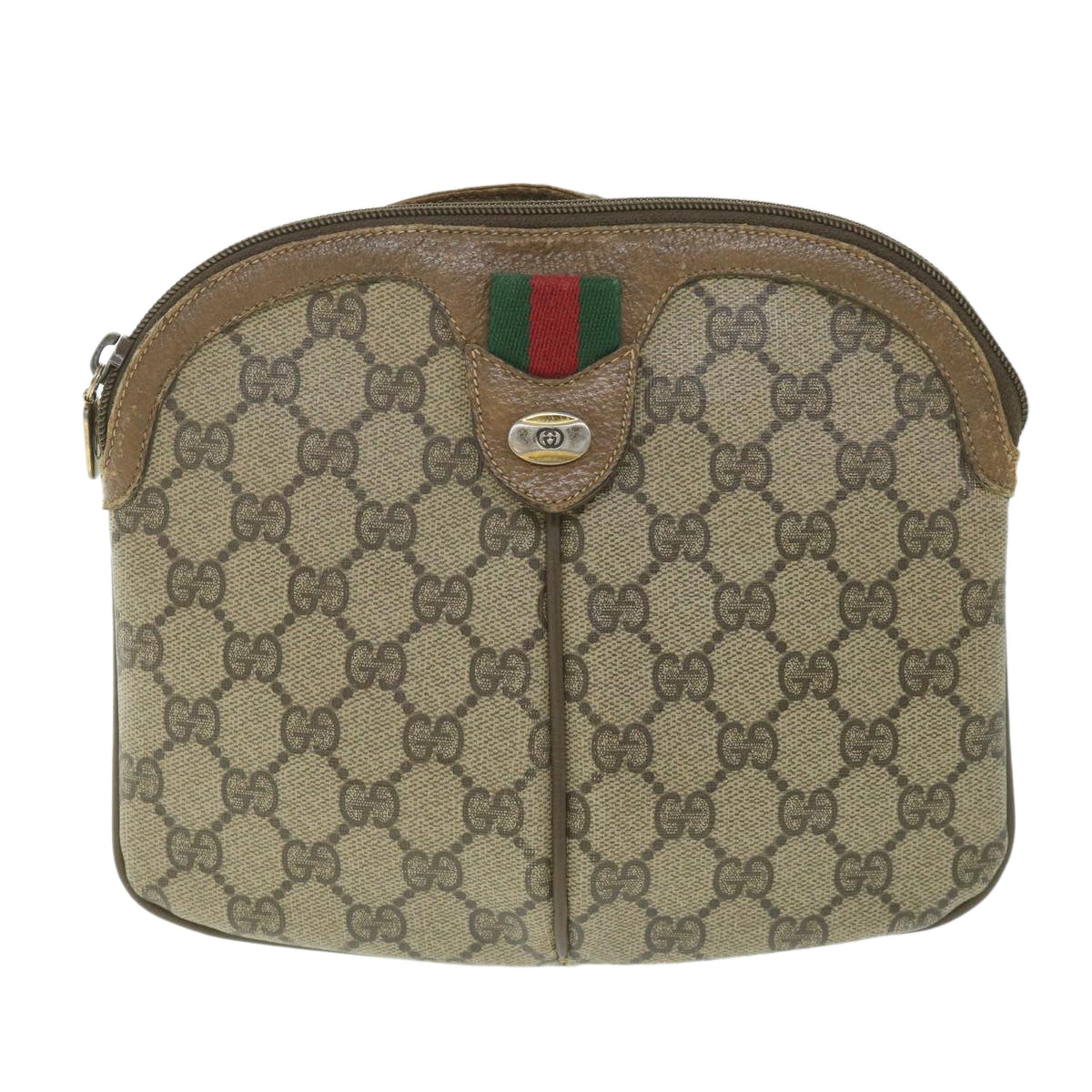 GUCCI GG Supreme Web Sherry Line Shoulder Bag Beige Red 98 02 047 ep1935