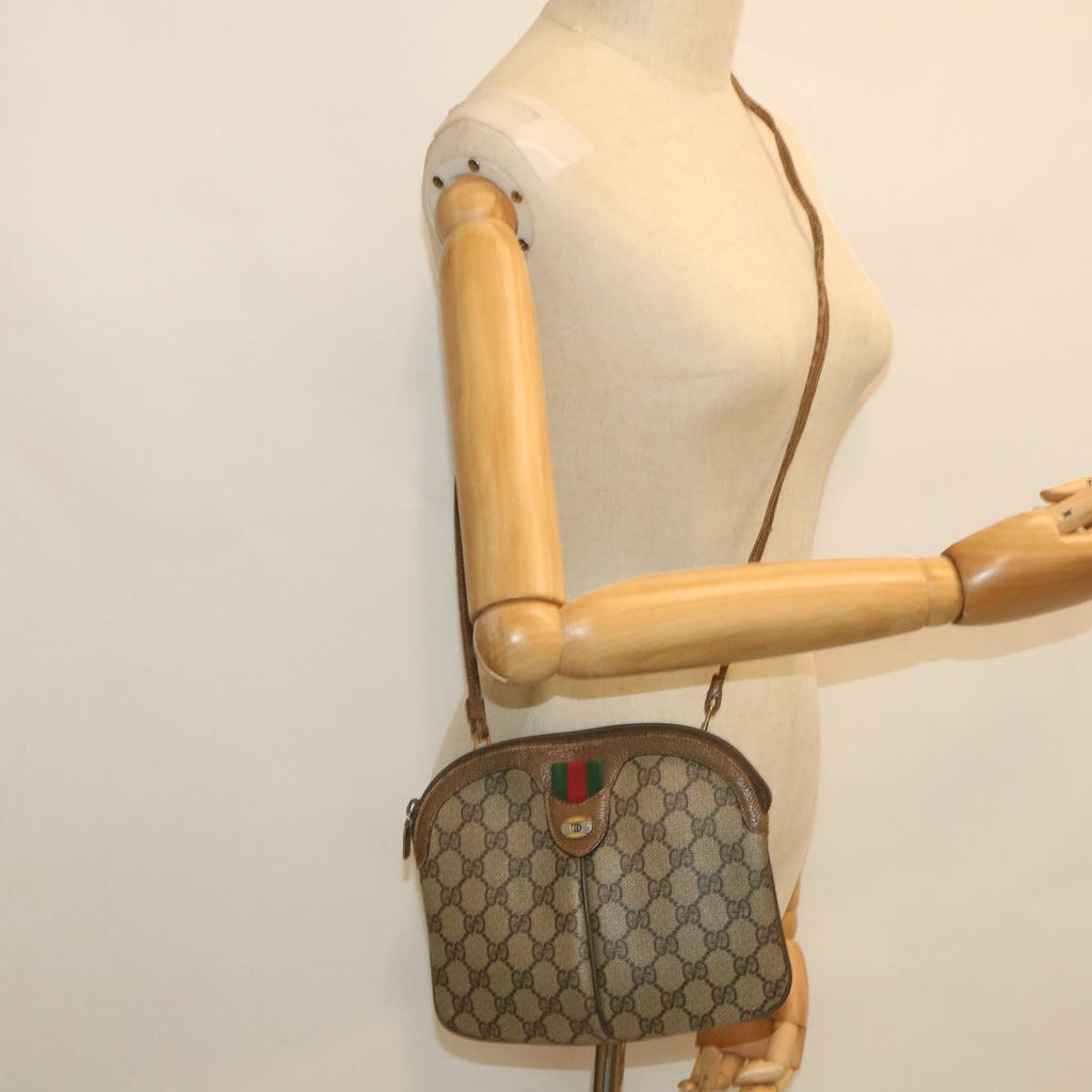 GUCCI GG Supreme Web Sherry Line Shoulder Bag Beige Red 98 02 047 ep1935