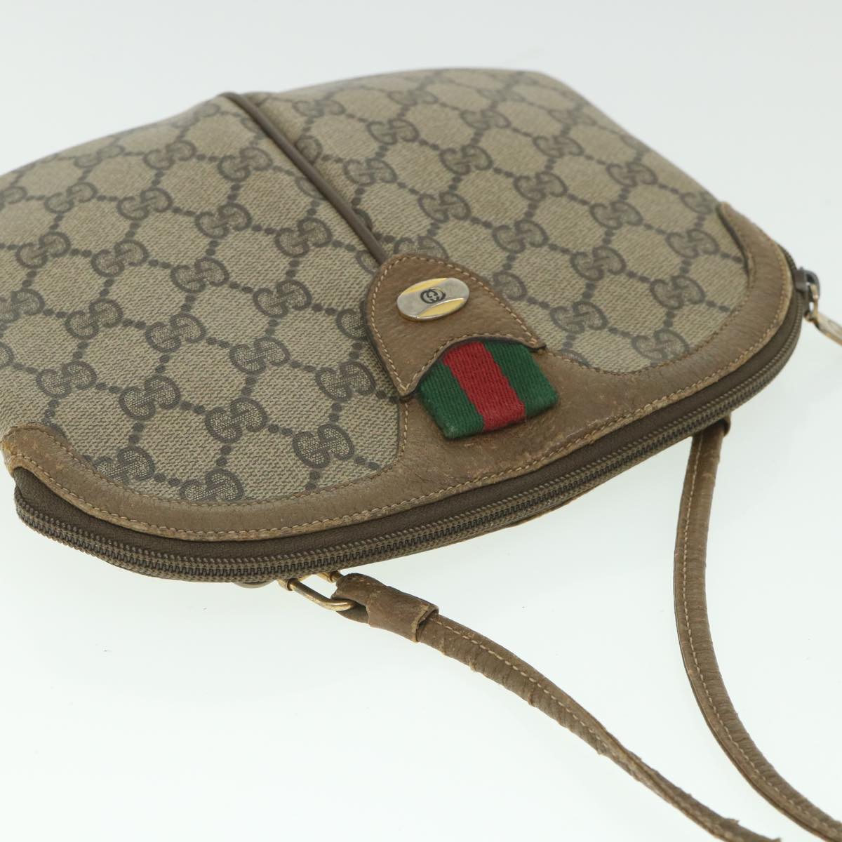 GUCCI GG Supreme Web Sherry Line Shoulder Bag Beige Red 98 02 047 ep1935