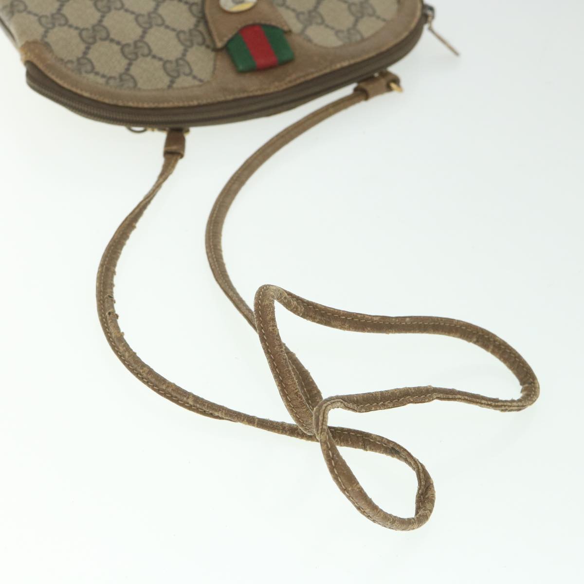 GUCCI GG Supreme Web Sherry Line Shoulder Bag Beige Red 98 02 047 ep1935