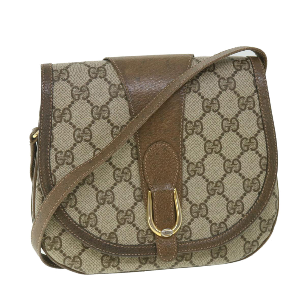 GUCCI GG Supreme Shoulder Bag PVC Leather Beige ep1940
