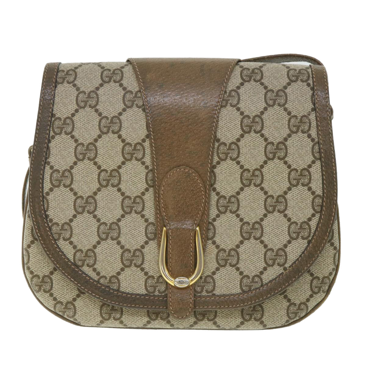 GUCCI GG Supreme Shoulder Bag PVC Leather Beige ep1940