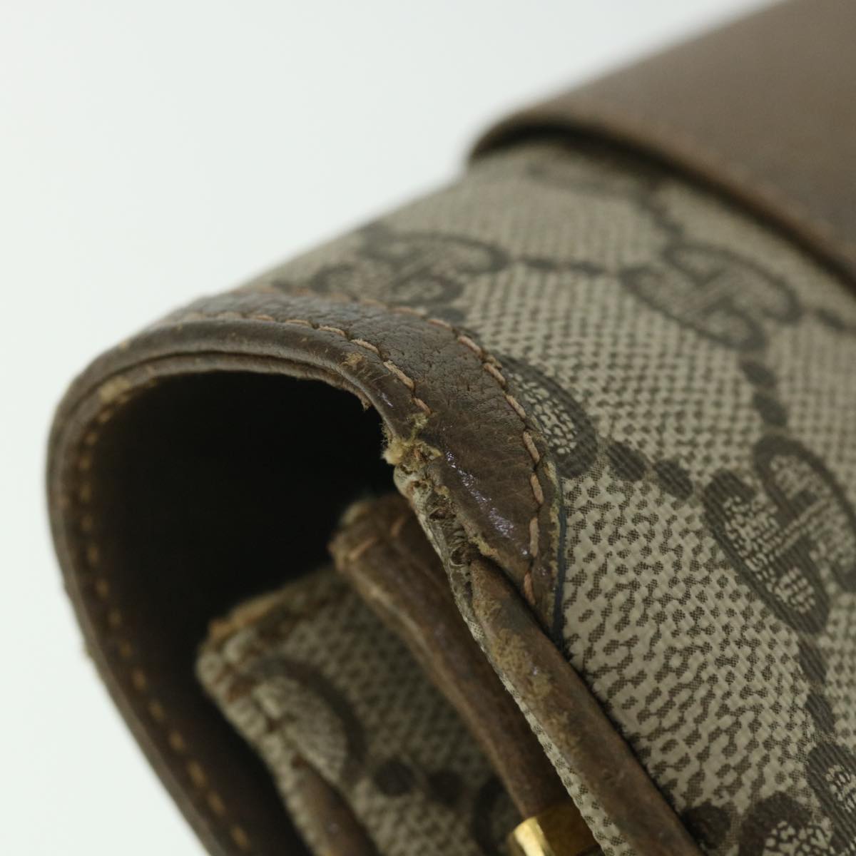 GUCCI GG Supreme Shoulder Bag PVC Leather Beige ep1940