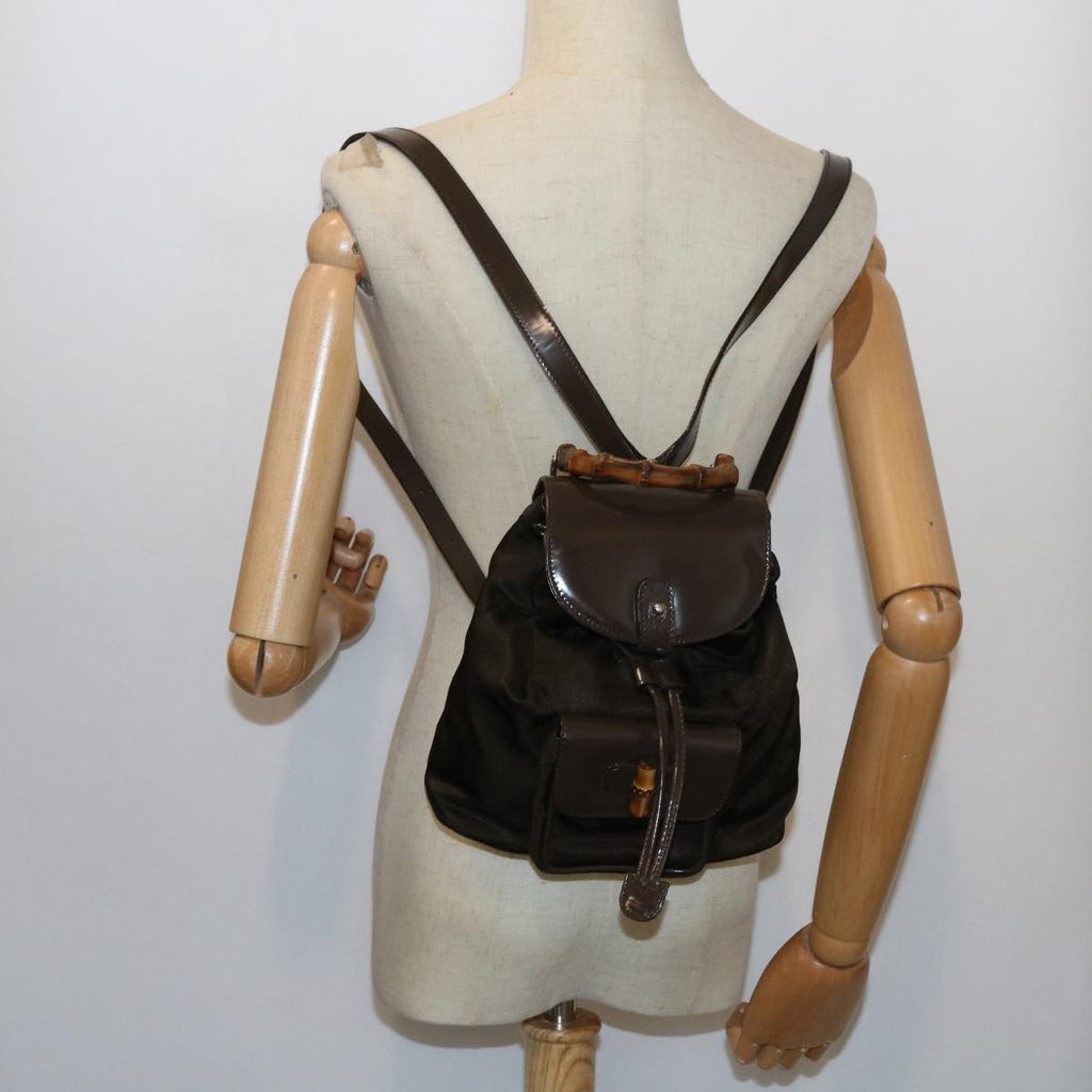 GUCCI Bamboo Backpack Canvas Brown 003 1998 0030 ep1946