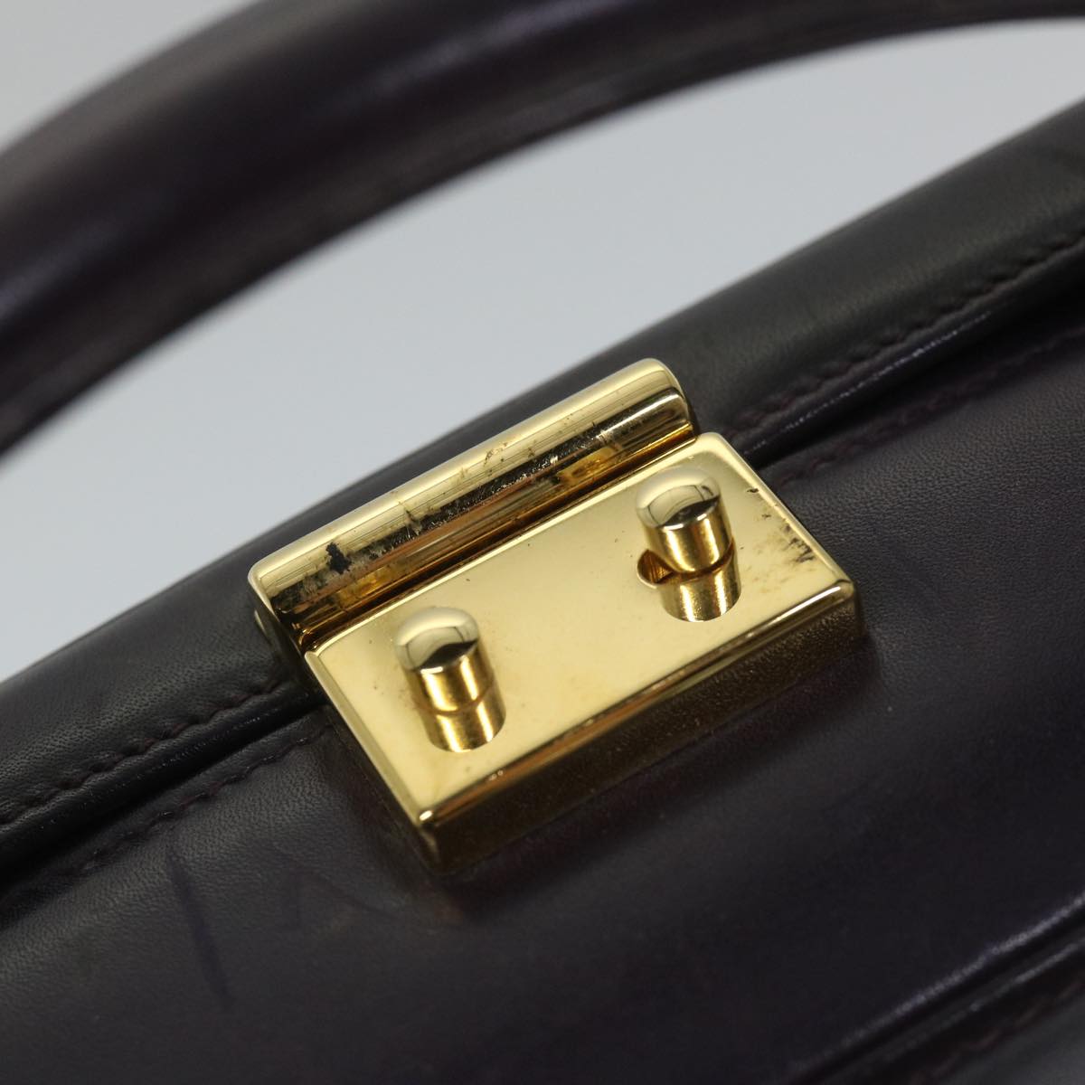 GUCCI Hand Bag Leather 2way Purple ep1948