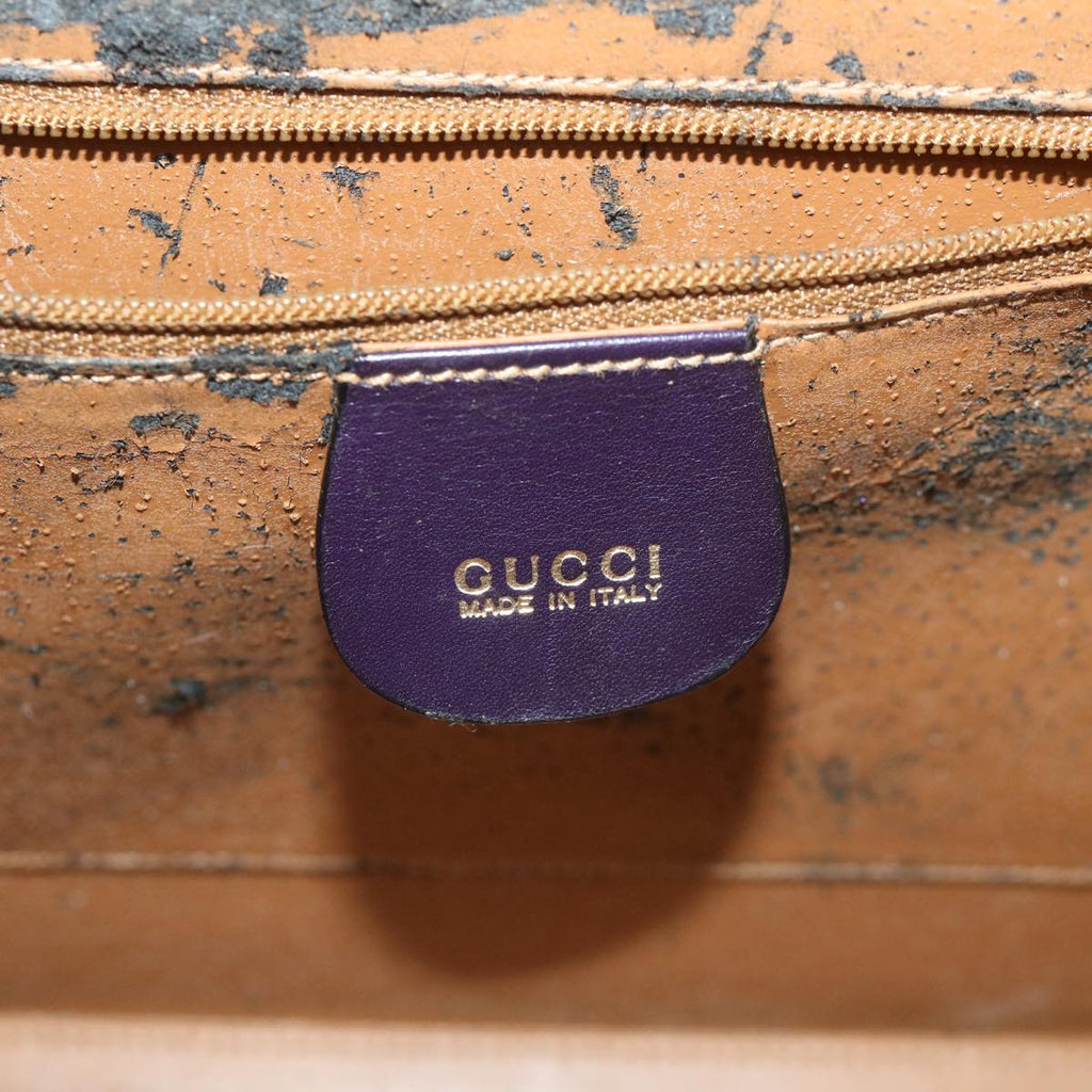 GUCCI Hand Bag Leather 2way Purple ep1948