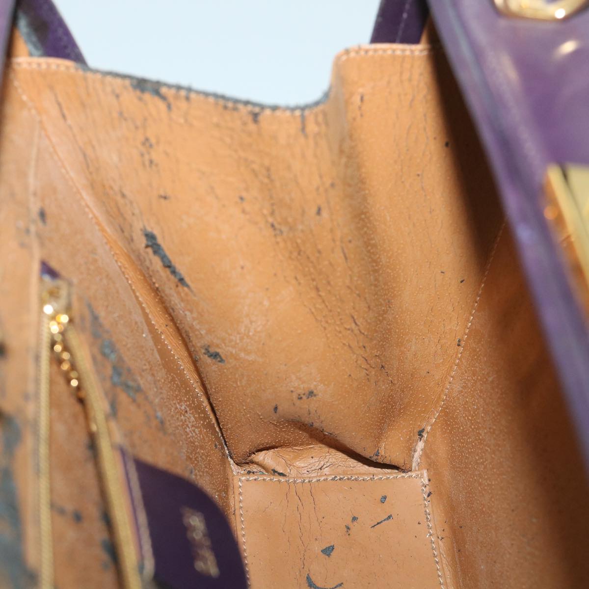 GUCCI Hand Bag Leather 2way Purple ep1948
