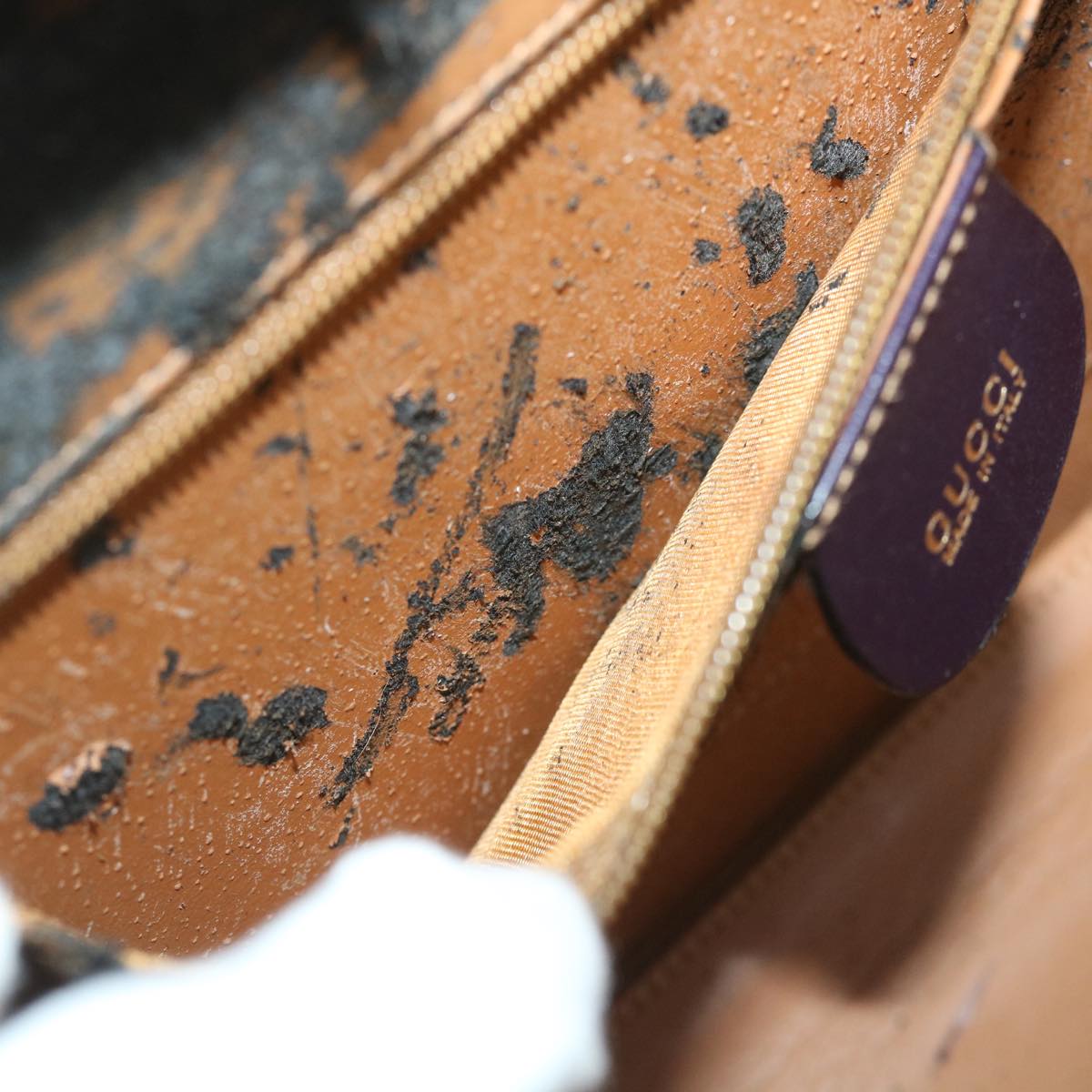 GUCCI Hand Bag Leather 2way Purple ep1948