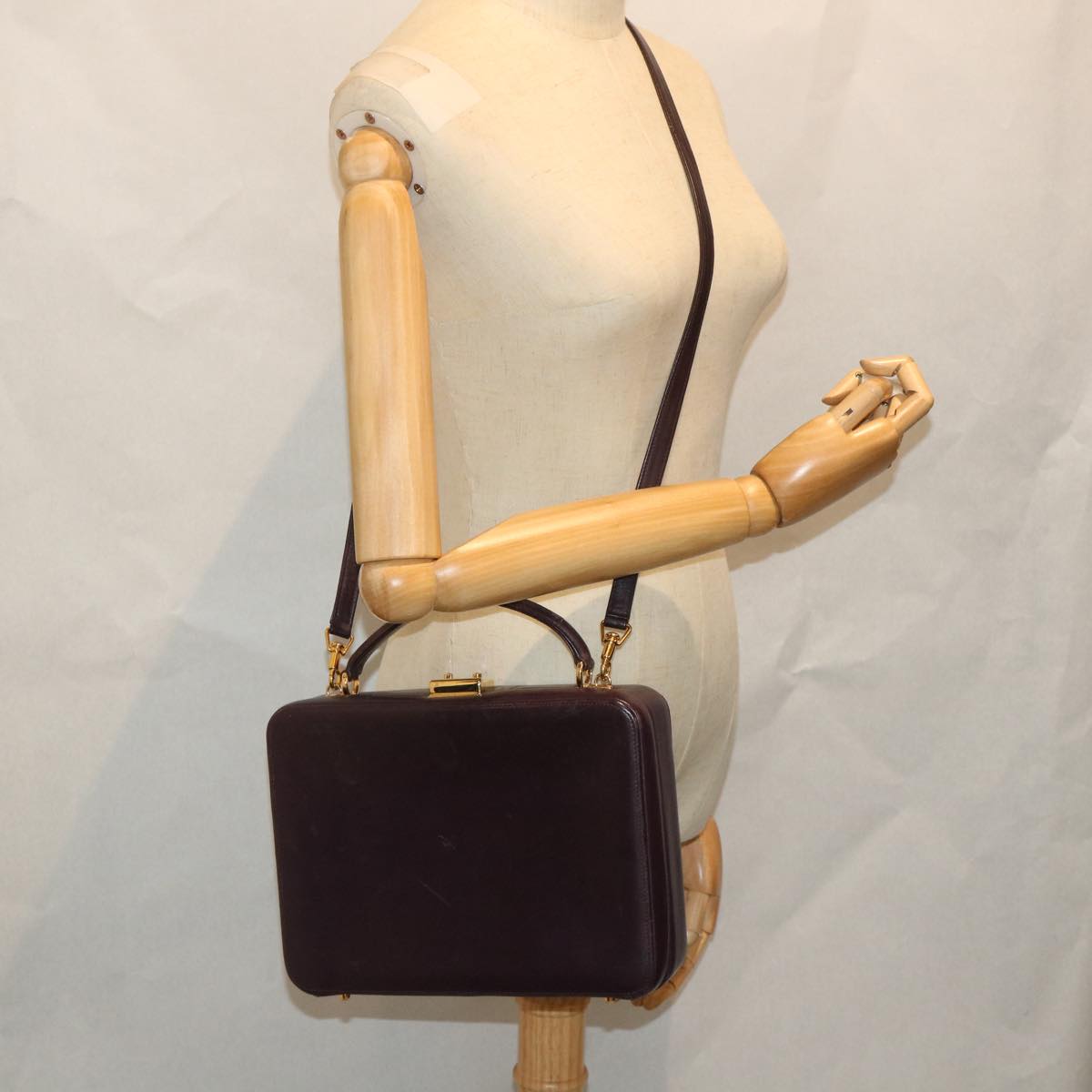 GUCCI Hand Bag Leather 2way Purple ep1948