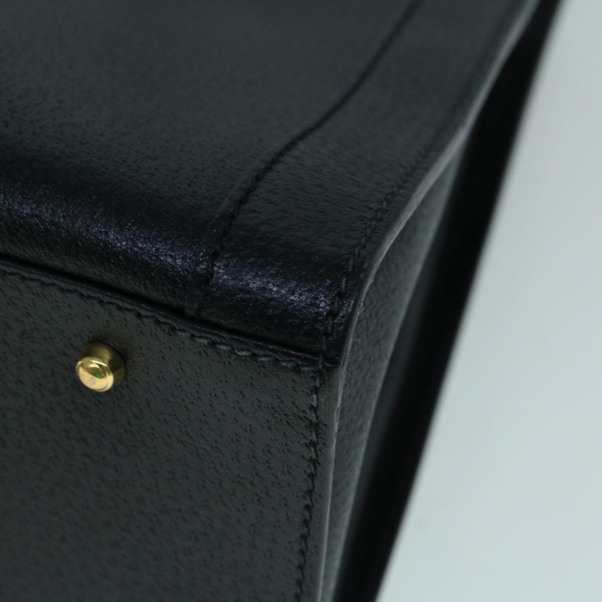 GUCCI Bamboo Hand Bag Leather 2way Black 002 853 0259 ep1951
