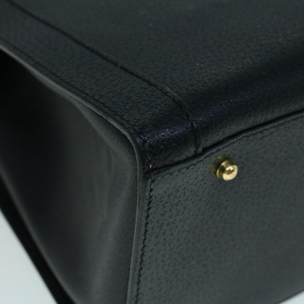 GUCCI Bamboo Hand Bag Leather 2way Black 002 853 0259 ep1951