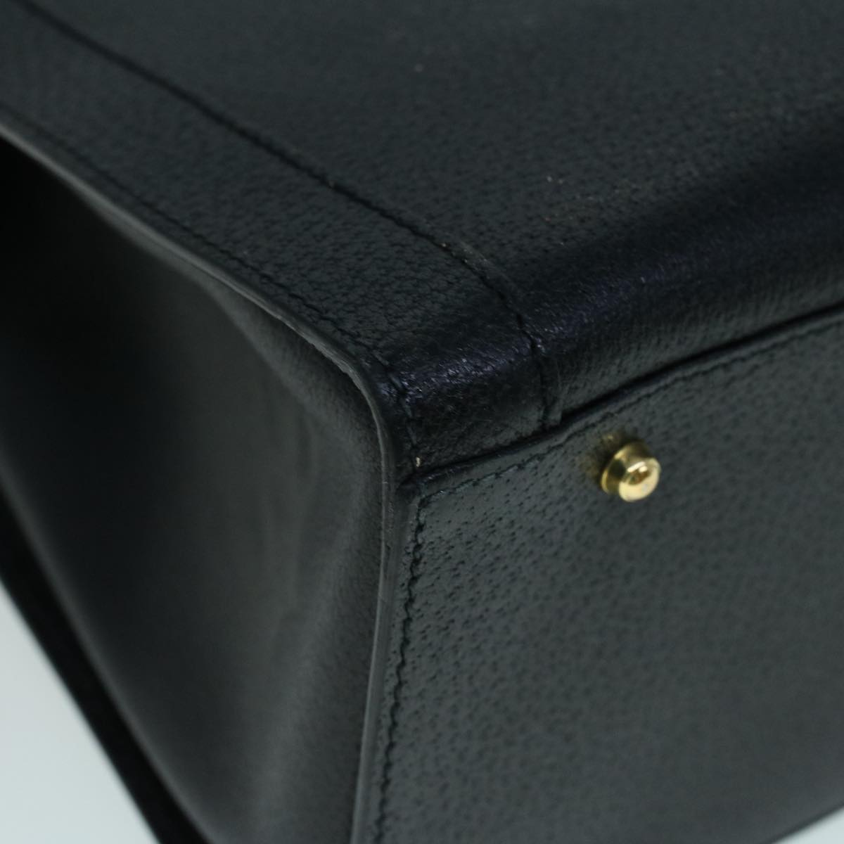 GUCCI Bamboo Hand Bag Leather 2way Black 002 853 0259 ep1951