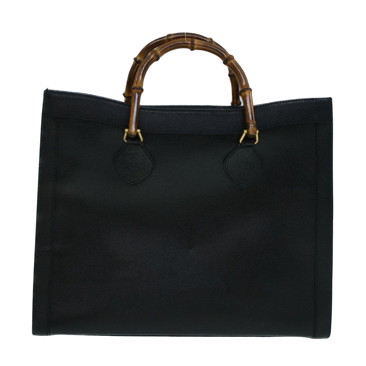 GUCCI Bamboo Hand Bag Leather 2way Black 002 853 0259 ep1951