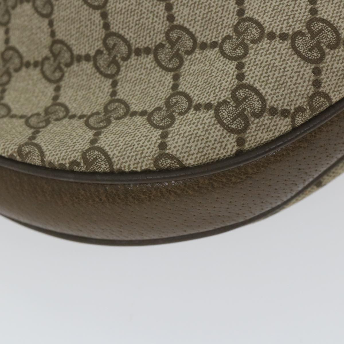 GUCCI GG Canvas Shoulder Bag PVC Leather Beige ep1976