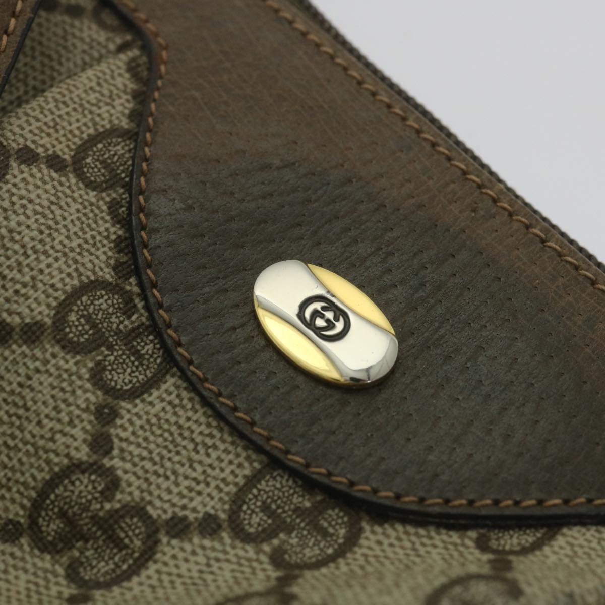GUCCI GG Canvas Shoulder Bag PVC Leather Beige ep1976
