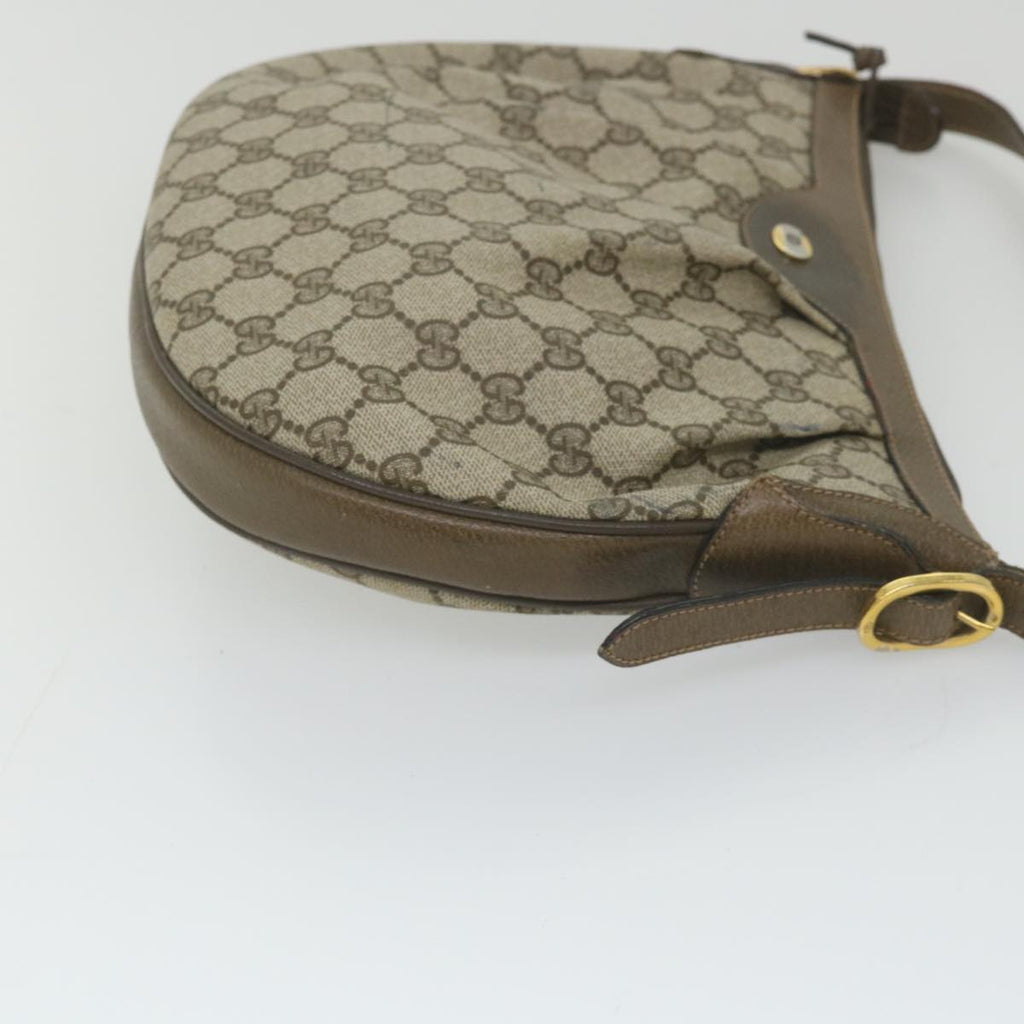 GUCCI GG Canvas Shoulder Bag PVC Leather Beige ep1976