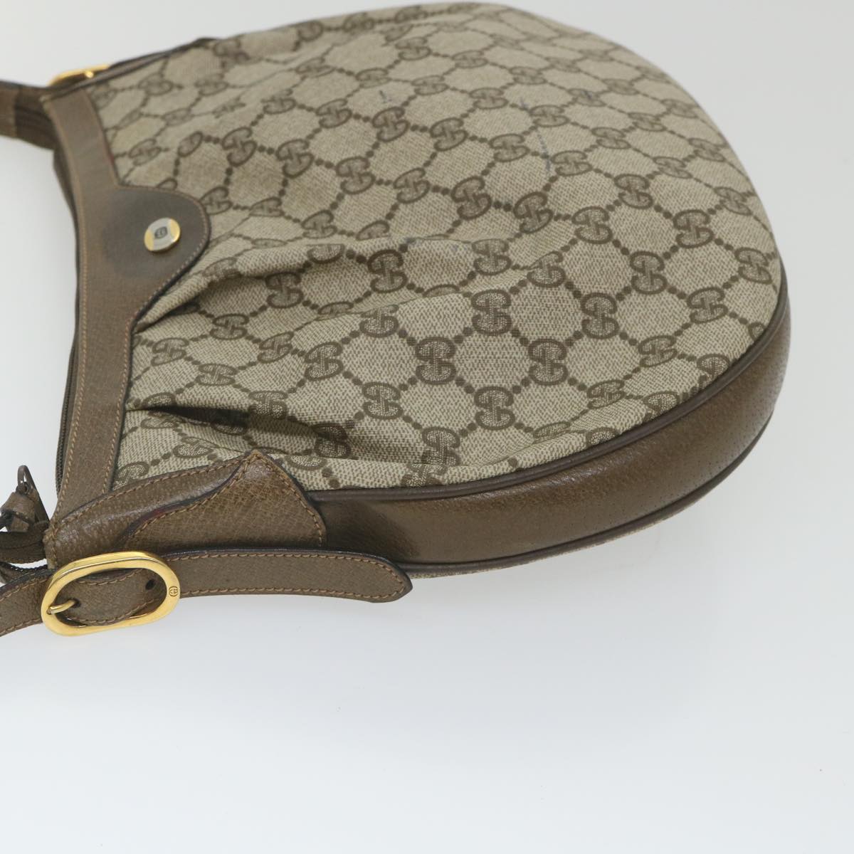 GUCCI GG Canvas Shoulder Bag PVC Leather Beige ep1976
