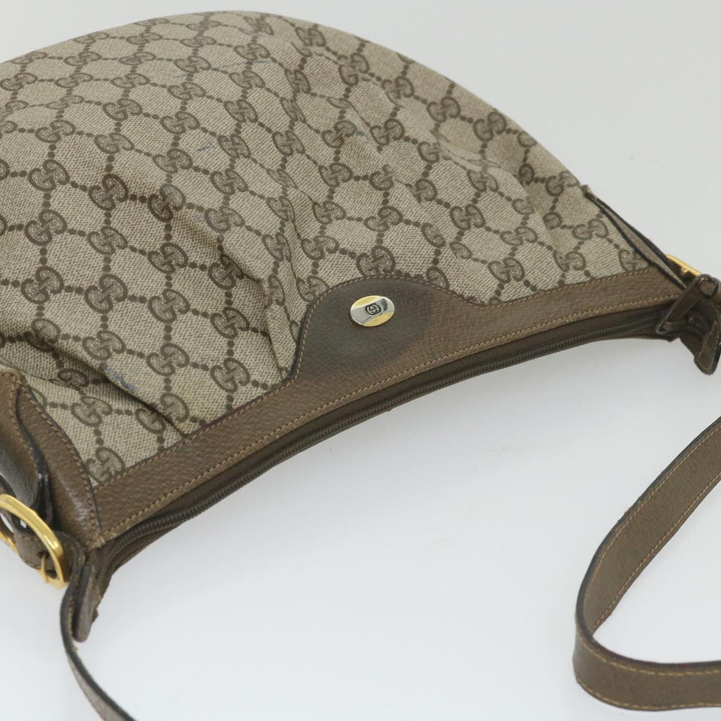GUCCI GG Canvas Shoulder Bag PVC Leather Beige ep1976