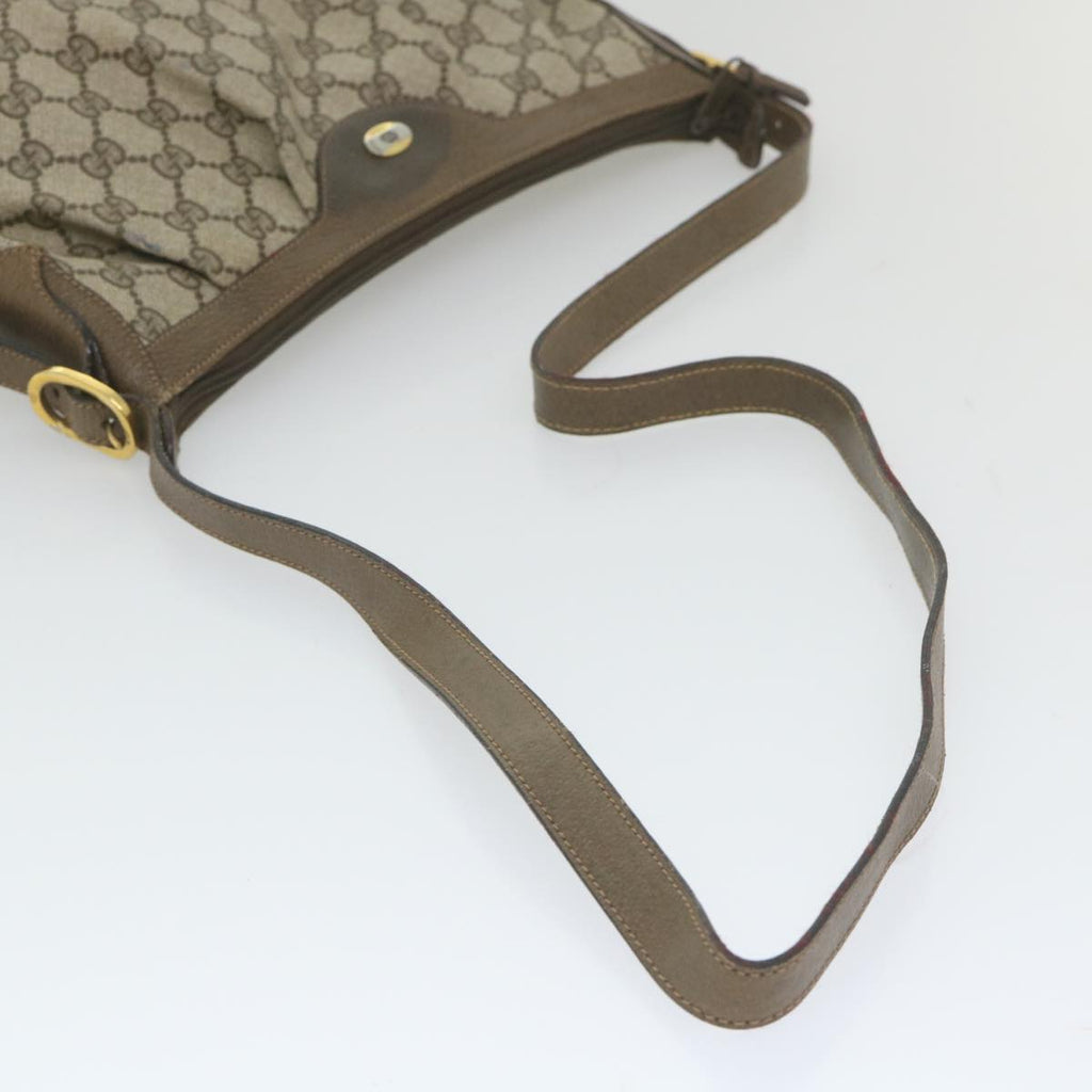 GUCCI GG Canvas Shoulder Bag PVC Leather Beige ep1976